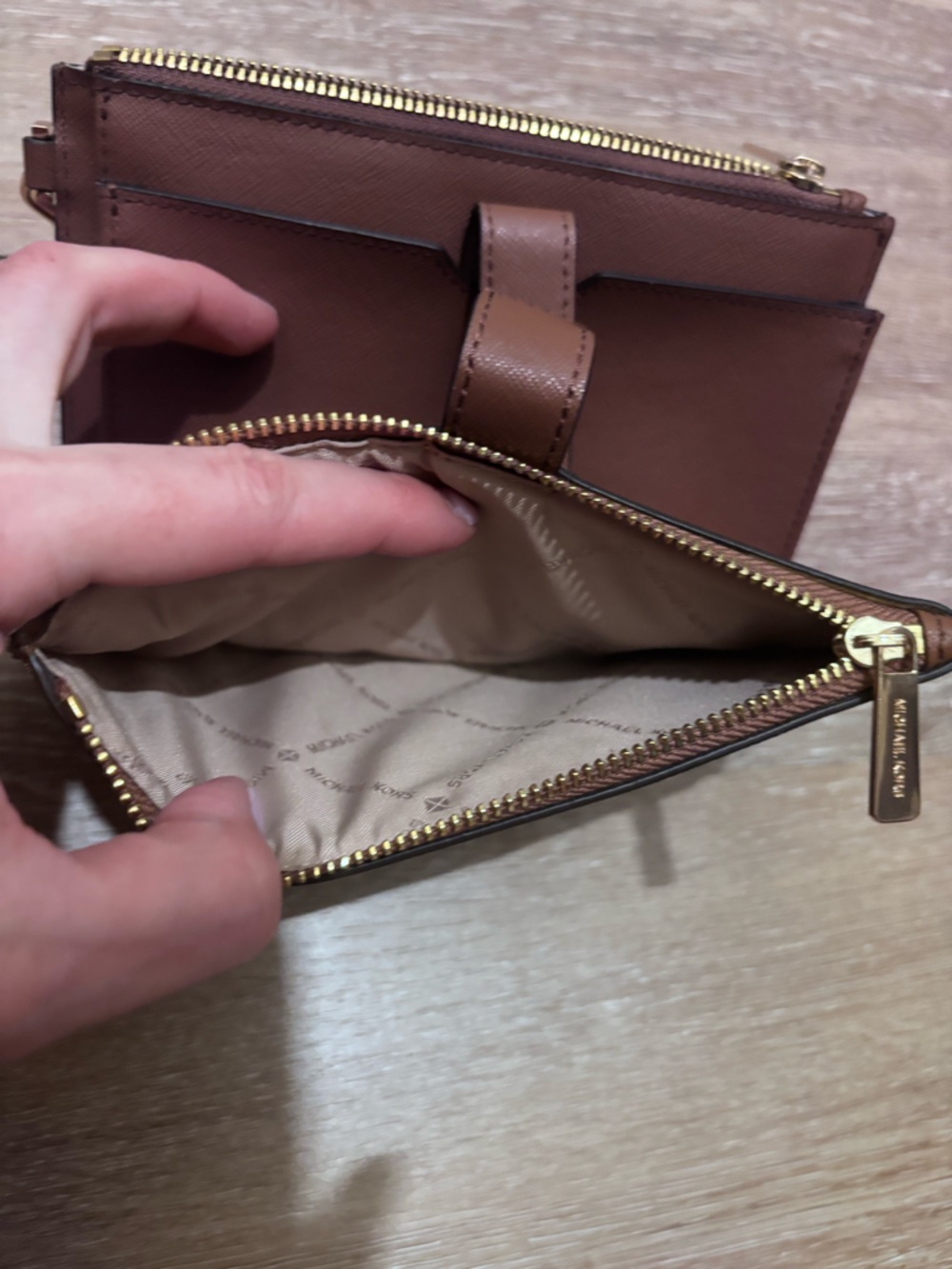 Michael Kors Brown Saffiano Wristlet / Wallet / Clutch - Picture 10 of 13